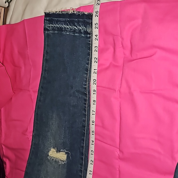 NWT Indigo Blue Distressed Denium Overalls Size XS - Picture 6 of 8